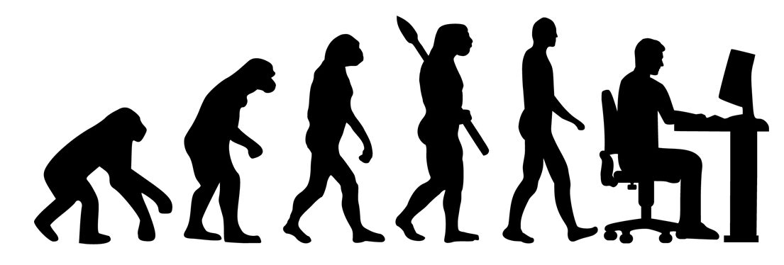evolution of techno, from monkey to cell phone
